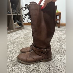 Target knee high brown lace up boots size 9